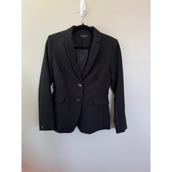 NWOT Women’s rag & bone Razor Crepe Blazer in Black SZ 0 - Picture 4 of 9